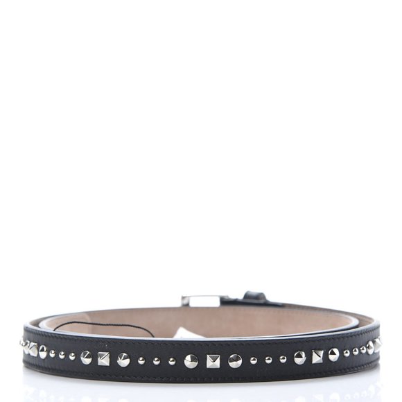 NWT GUCCI LEATHER STUDDED SKINNY BELT - Picture 2 of 6